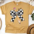 thumbnail image 1 of Pre-K Teacher Shirt with Pencil and Checkered Bow – Back to School Tee, Gold, Size 3XL, 1 of 6