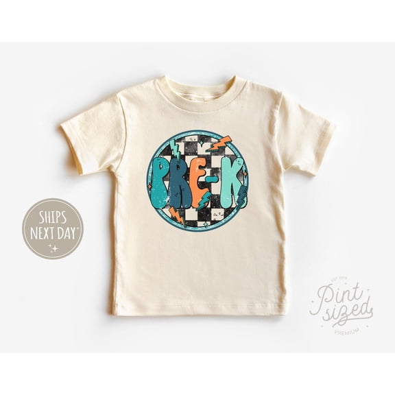 Pre-K Toddler Shirt - Retro Preschool Back To School Tee - Cute First Day Of School Natural Shirt, New Born, Baby Shower Gift, New Parents Gift