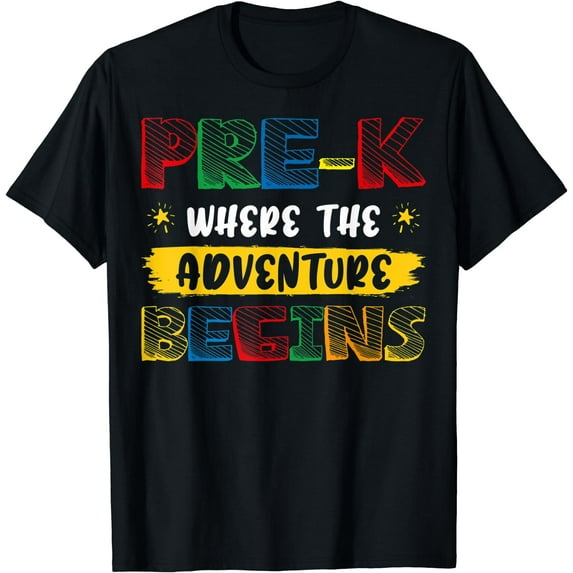 Pre-K Welcome To Pre-K Where The Adventure Begins T-Shirt Black 2X-Large