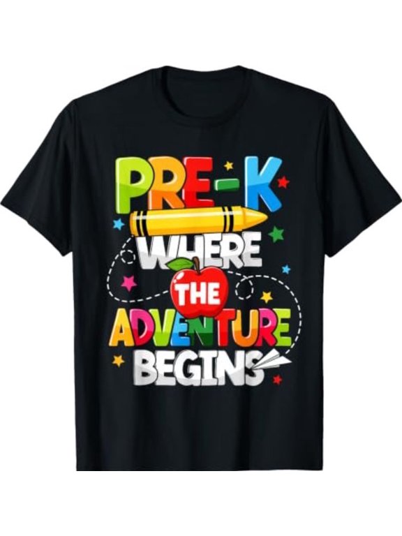 Pre K Where T Shirt Short Sleeve Graphic Tee for Men and Women