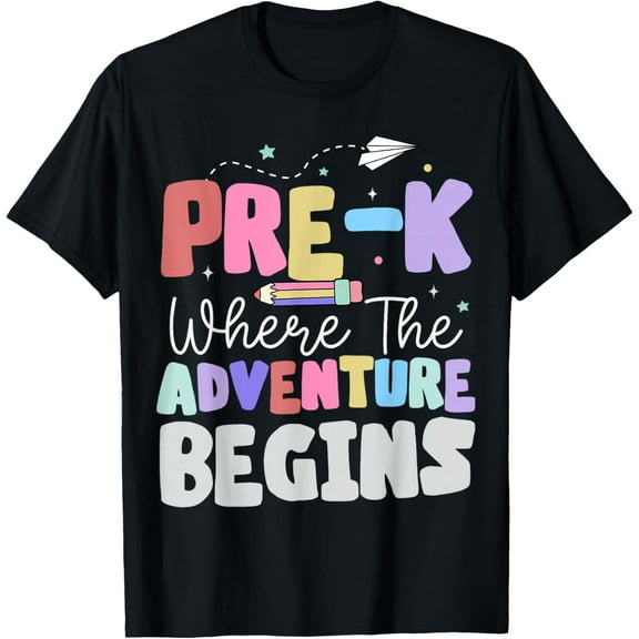 Pre-K Where The Adventure Begins Vintage Funny Gifts Men Women T-shirt