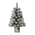 thumbnail image 1 of CC Christmas Decor Pre-lit Potted Artificial Flocked Christmas Tree - 2’ - Warm White LED Lights, 1 of 2