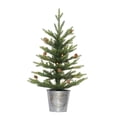 thumbnail image 1 of Pre-Lit 2' Table Top Artificial Christmas Tree with 35 Lights in Metal Pot, Green, 1 of 3
