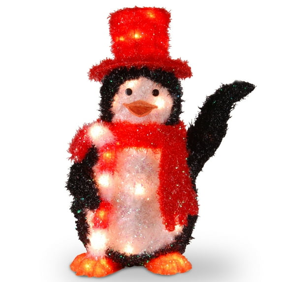 Pre-Lit 22" Tinsel Penguin