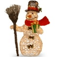 thumbnail image 1 of Pre-Lit 27" White Rattan Snowman, 1 of 4