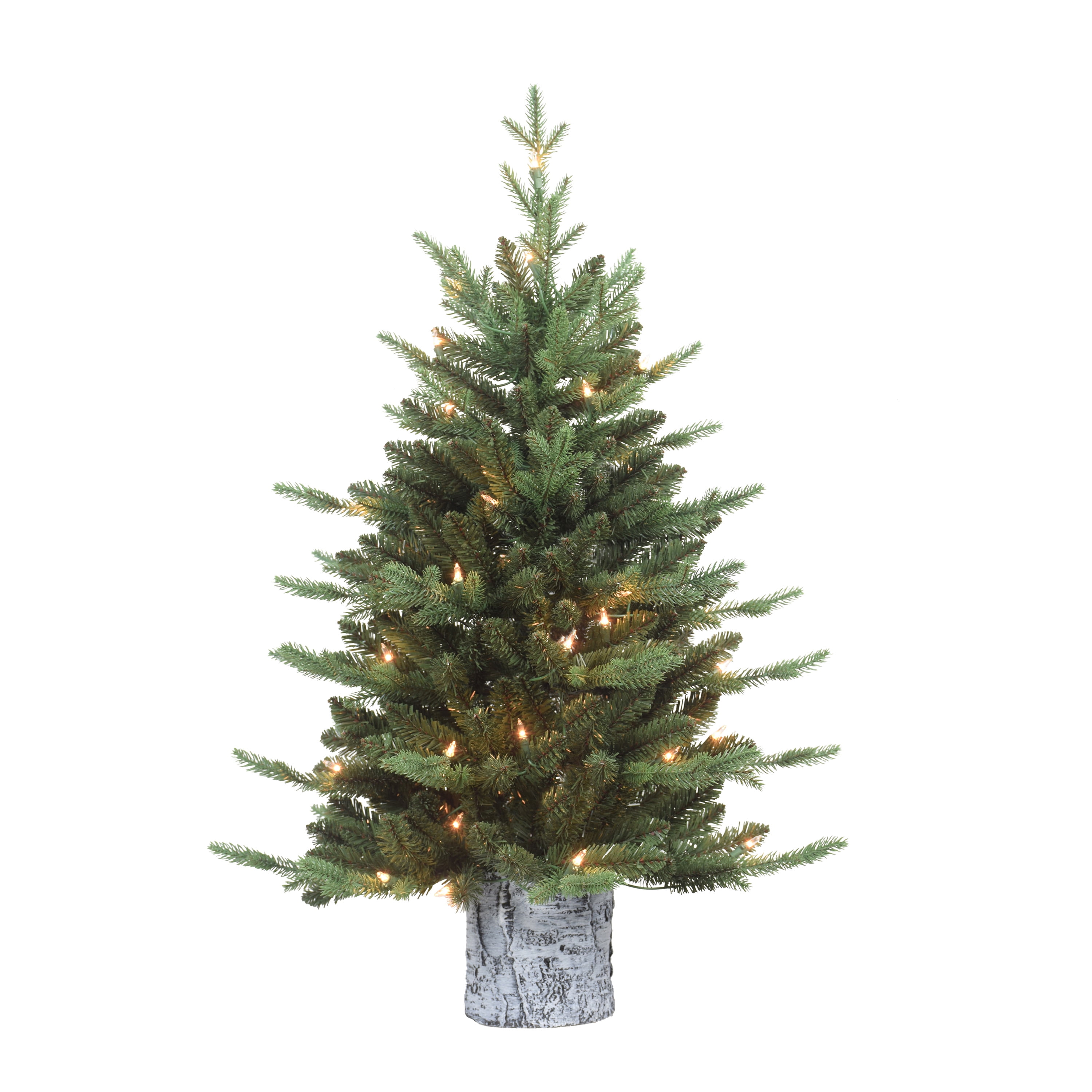 Pre Lit 3 Potted Artificial Christmas Tree with 50 Lights Green