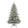 thumbnail image 1 of Pre-Lit 7.5' Flocked Bennington Fir Artificial Christmas Tree with 400 Multi-Finction RGB LED Lights with remote, Green, 1 of 3