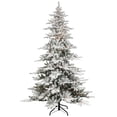 thumbnail image 1 of Pre-Lit 7.5' Flocked Utah Fir Artificial Christmas Tree with 500 Lights, Green, 1 of 6