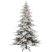 Pre-Lit 7.5 Flocked Utah Fir Artificial Christmas Tree with 500 Lights, Green