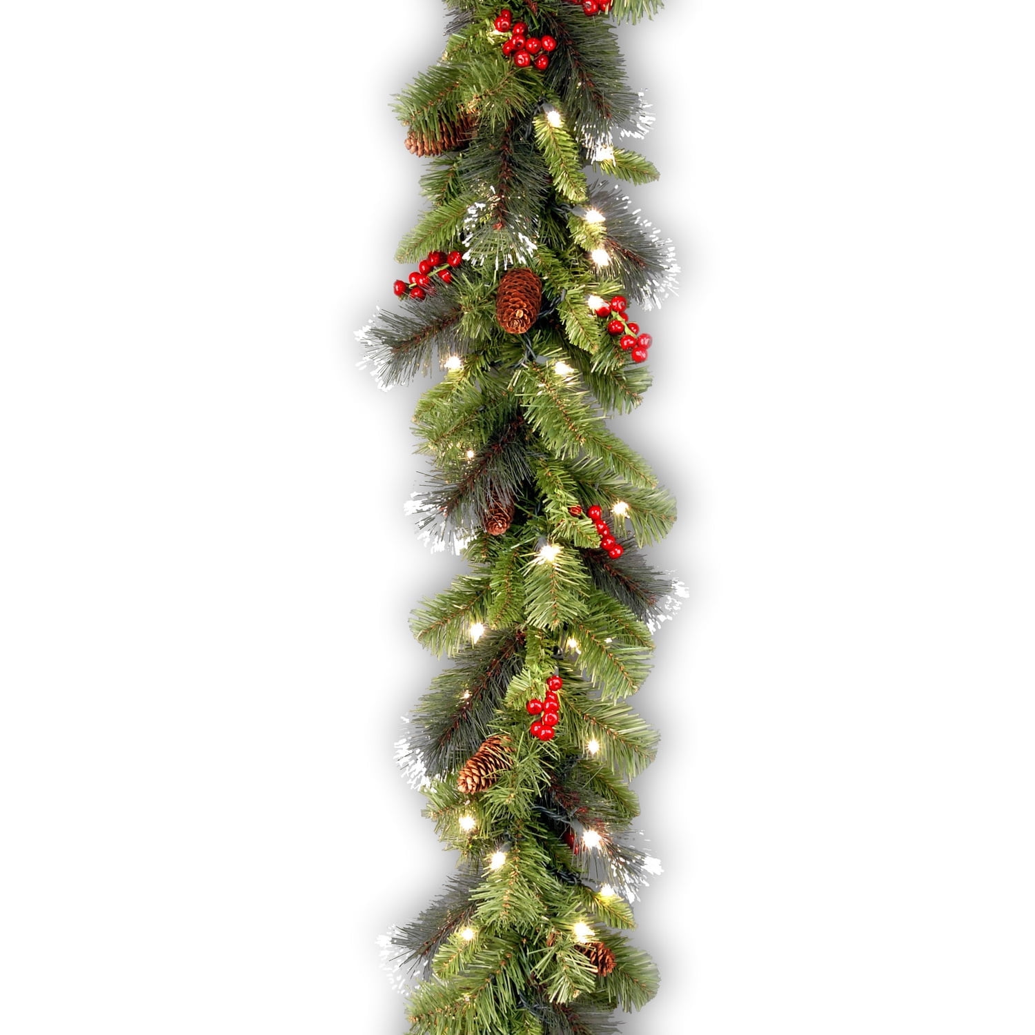 PreLit Artificial Christmas Garland, Green, Crestwood Spruce, White