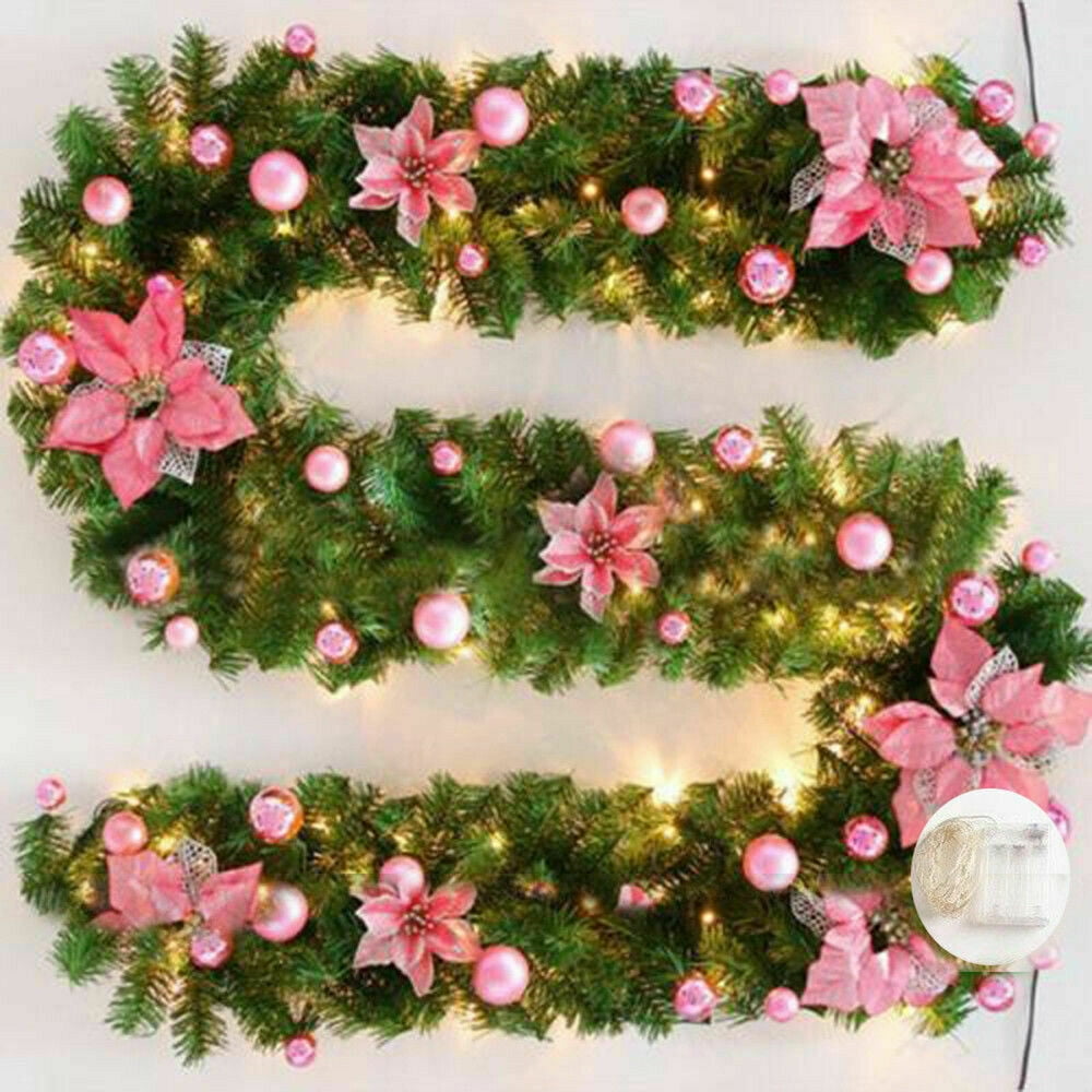 PreLit Artificial Christmas Garlands with Lights, 9Ft Christmas