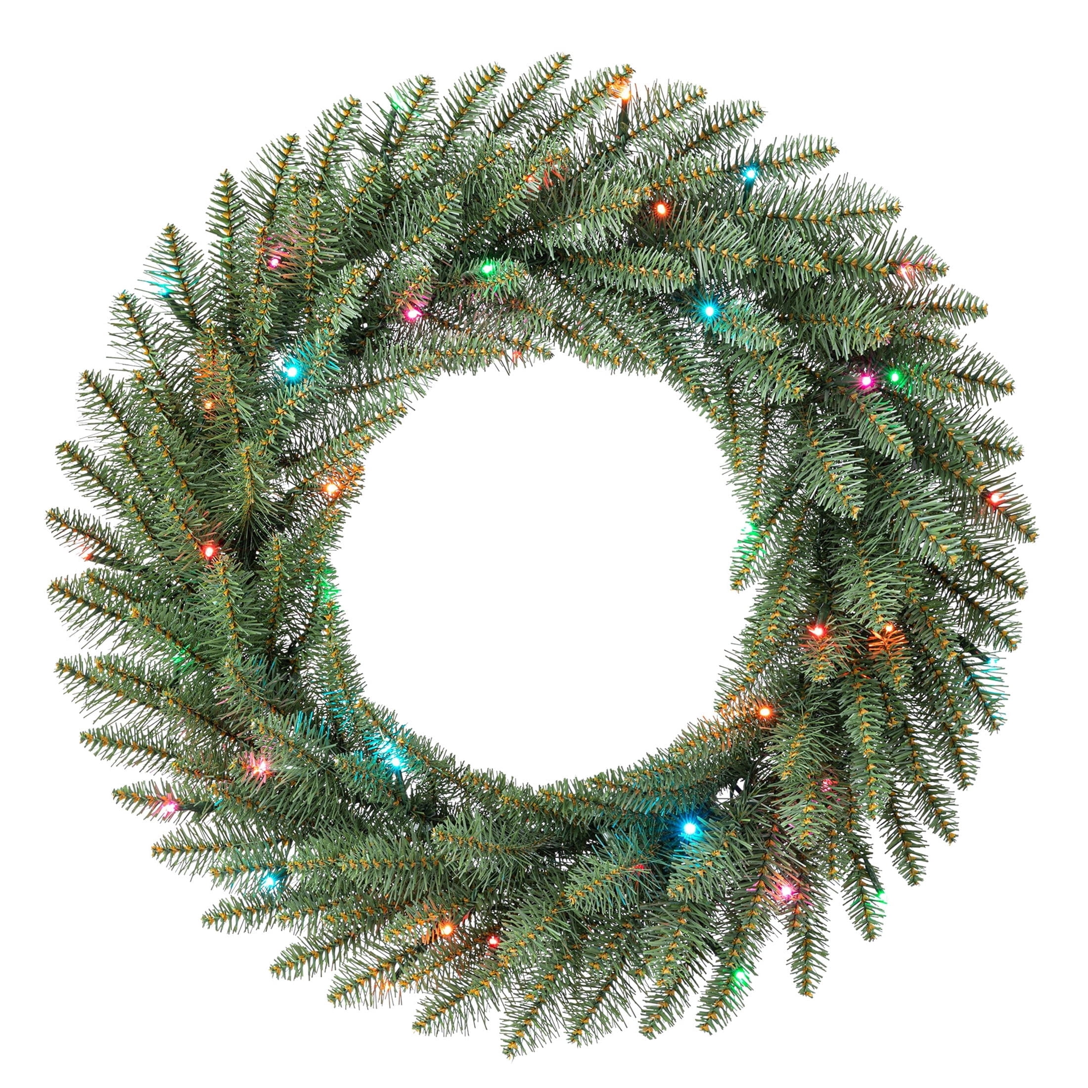 Pre-Lit Battery-Operated Milford LumaDazzle Artificial Christmas Wreath ...