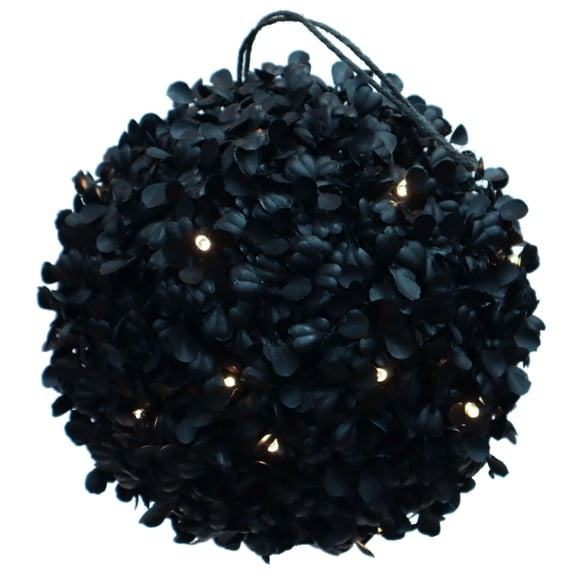 Pre-Lit Black Boxwood UV Resistant Kissing Ball by Ashland