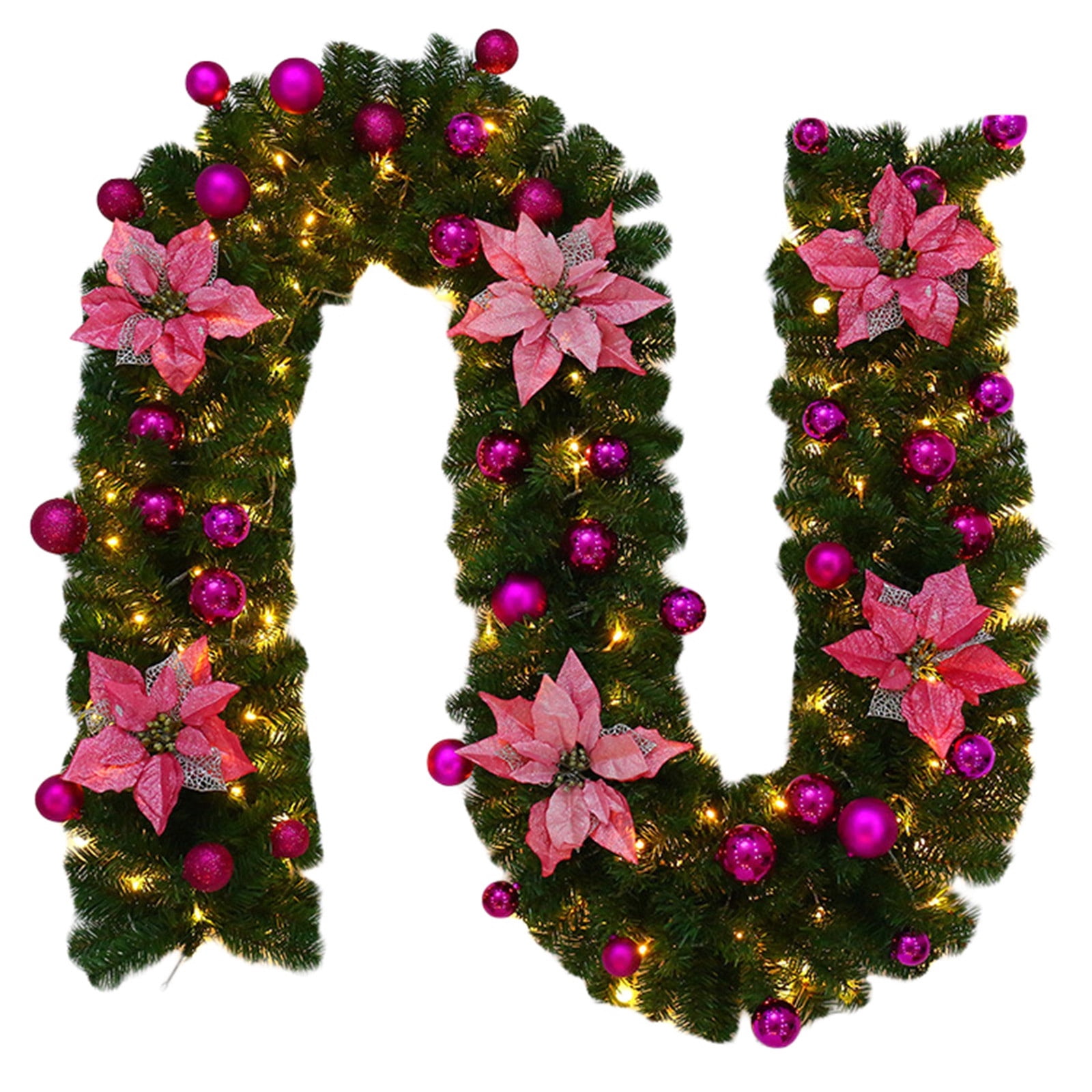 Pre Lit Christmas Garland 9ft with LED Lights, Battery Operated — free download