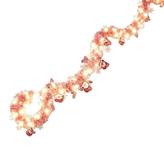 Pre-Lit Christmas Garland with LED Lights 118in/224in Artificial Pine Wreath String Lights for Balcony Mantel Stair Rail Indoor Outdoor Holiday Winter Decor