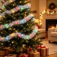 thumbnail image 1 of Pre-Lit Christmas Garland with Multicolor Lights, 17 Ft Metallic Tinsel Holiday Garland for Fireplace Mantel, Staircase and Indoor Outdoor Decor, 1 of 6