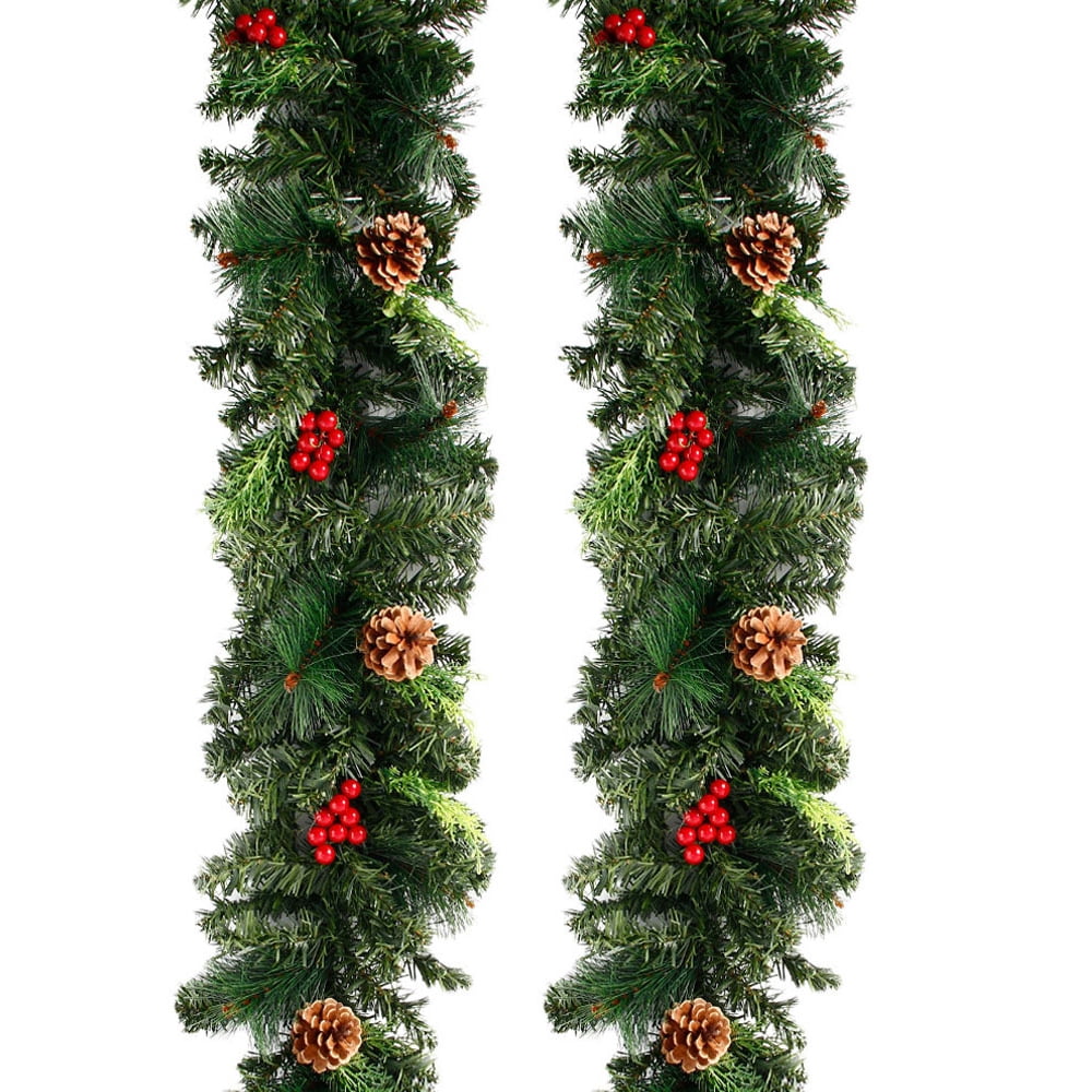 PreLit Christmas Garlands with LED Light Illuminated Christmas Wreaths