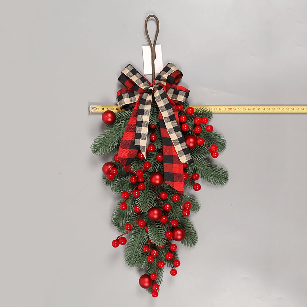 50cm Cordless Prelit Stairway Swag Trim, Artificial Christmas Teardrop ...