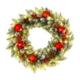 thumbnail image 1 of Pre-Lit Christmas Wreath with Pinecones & Berries – Artificial Norfolk Pine Garland with Warm Lights for Front Door, Wall & Holiday Decor, 1 of 5
