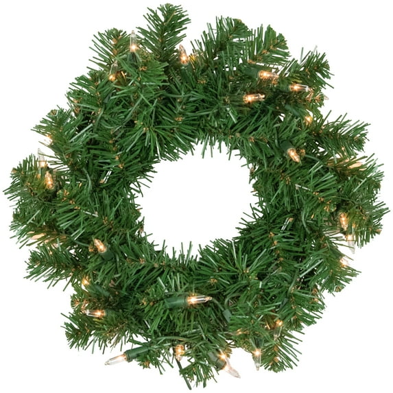 Northlight Pre-Lit Deluxe Dorchester Pine Artificial Mini Christmas Wreath - 10" - Clear Lights