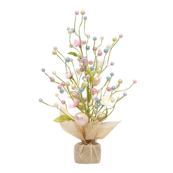Pre-Lit Easter Egg Tree Tabletop Decor with Delicate Oranments, for Home Party Wedding Holiday Spring Summer Decoration,,G33976