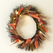 Pre-Lit Faux Fall Botanicals - Wreath