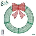 thumbnail image 1 of Pre-Lit LED Christmas Wreath with Remote & Timer, All-Weather Outdoor Holiday Decor, Easy Assembly Front Door Wreath with Red Bow, 36-Inch, Green, 1 of 8