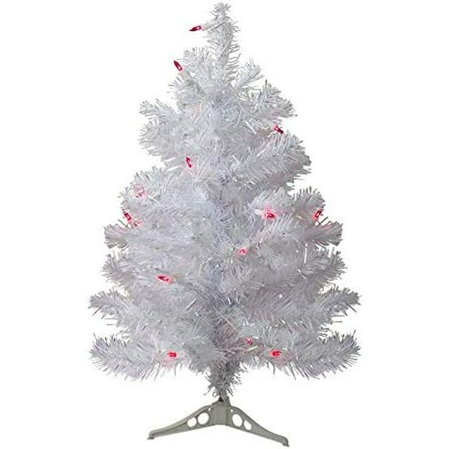 PreLit White Pine Slim Artificial Christmas Tree Lights
