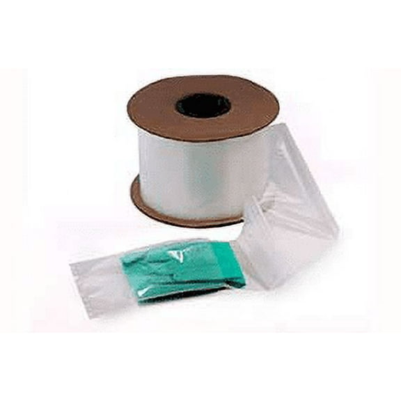 Pre-Opened Clear Poly Bags on Roll for Automated Eqpt, 4 Mil, 5W X 7L inches - Roll of 1000 Bags