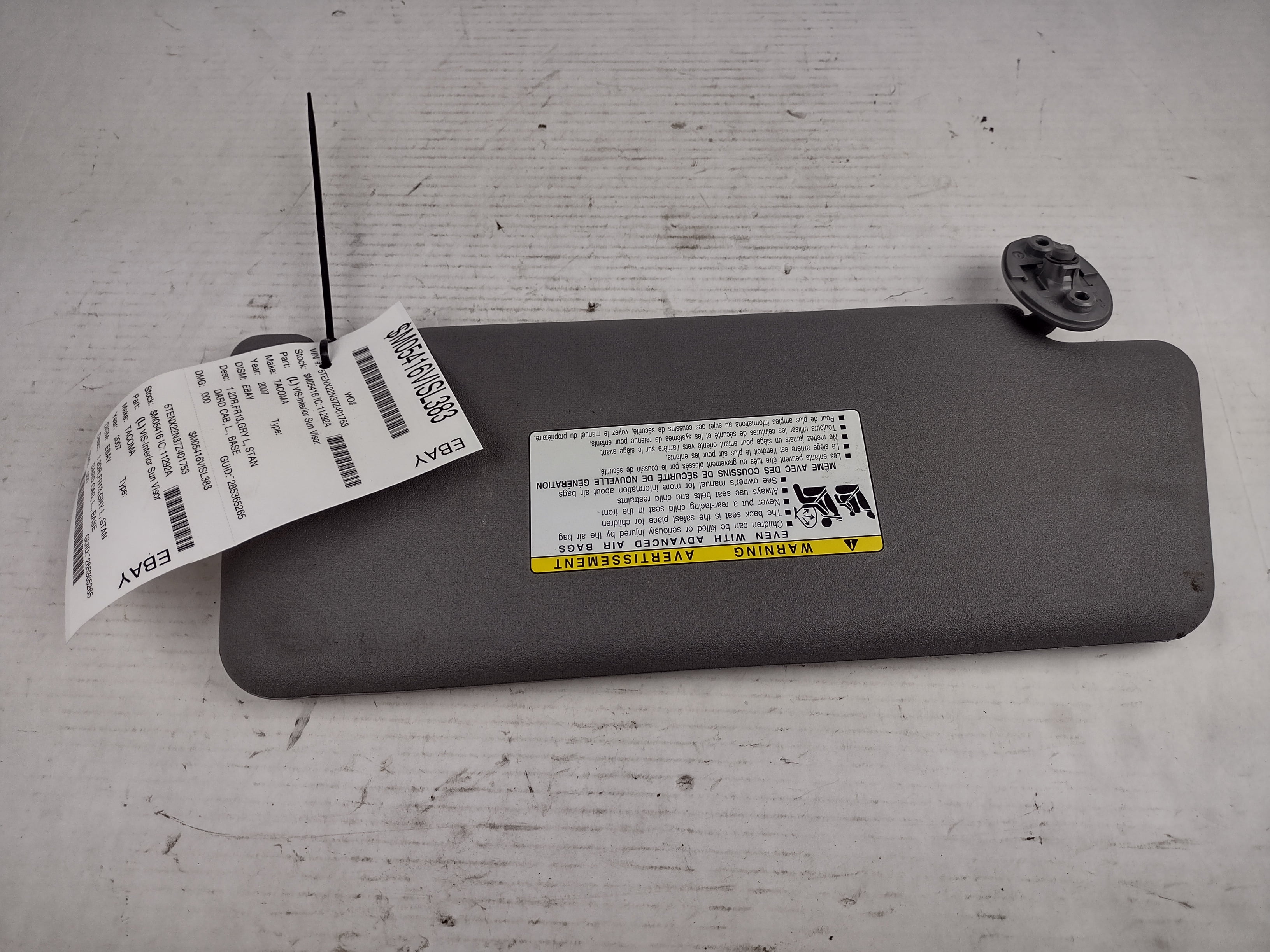 Pre-Owned 05 06 07 08 09 10 11 Toyota Tacoma LH Left Driver Side Sun Visor OEM (Good)