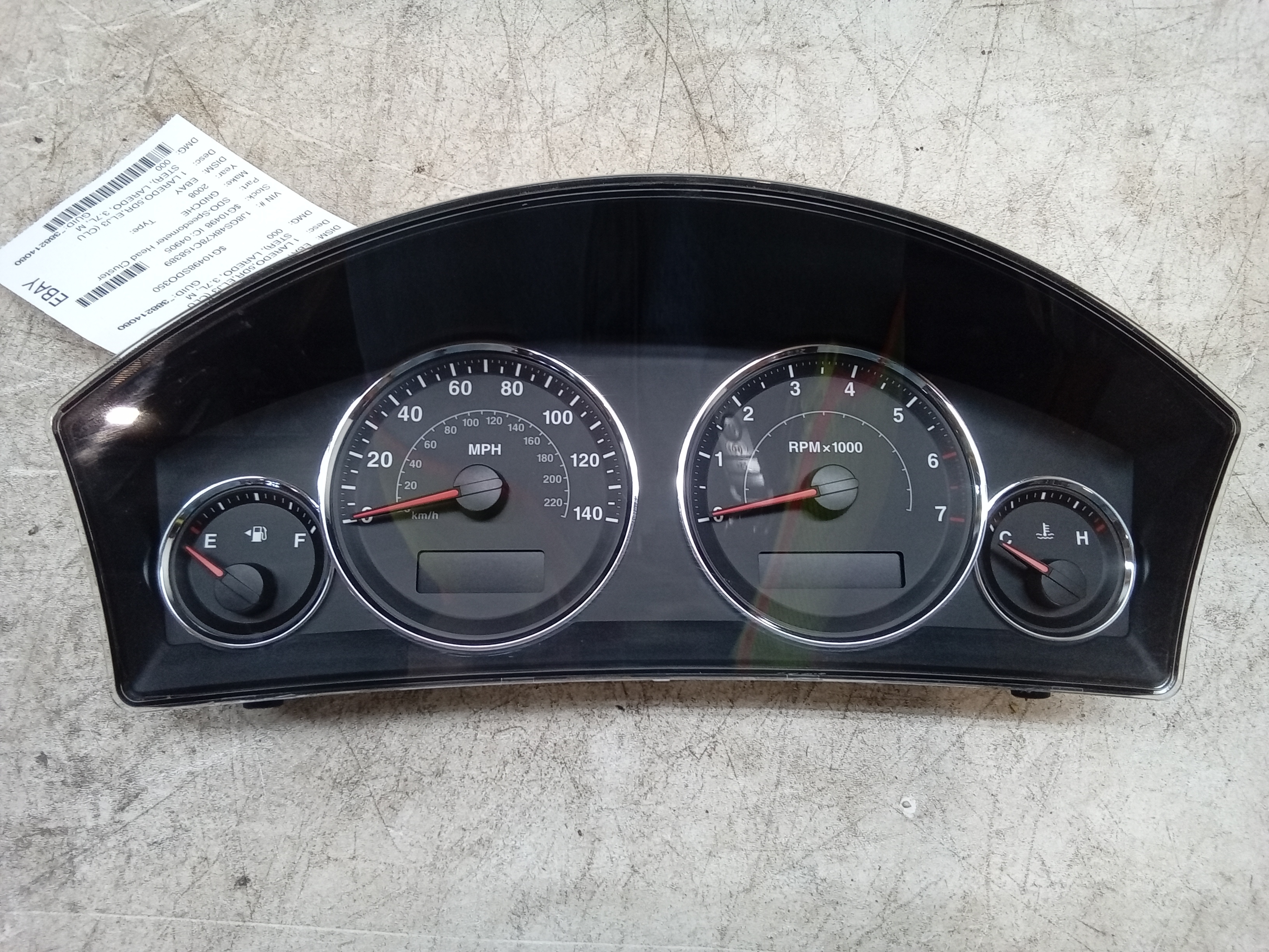 Pre-Owned 08 Jeep Grand Cherokee Speedometer Head Cluster 137K OEM - Verify Specific Vehicle Fitment In Description - (Good)