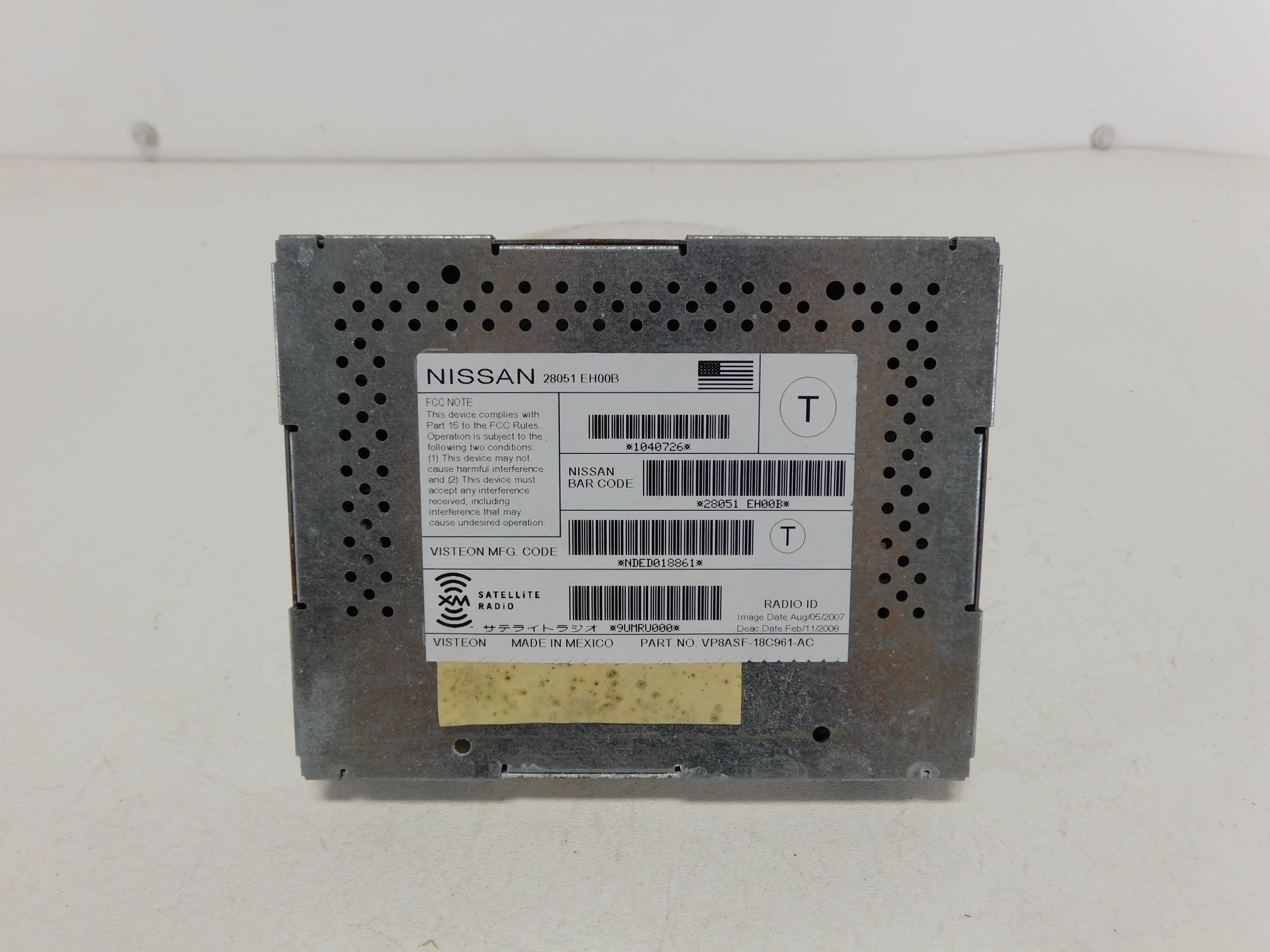 Pre-Owned 08 Nissan Xterra Satellite Tuner Module OEM LKQ - Verify Specific Vehicle Fitment In Description - (Good)