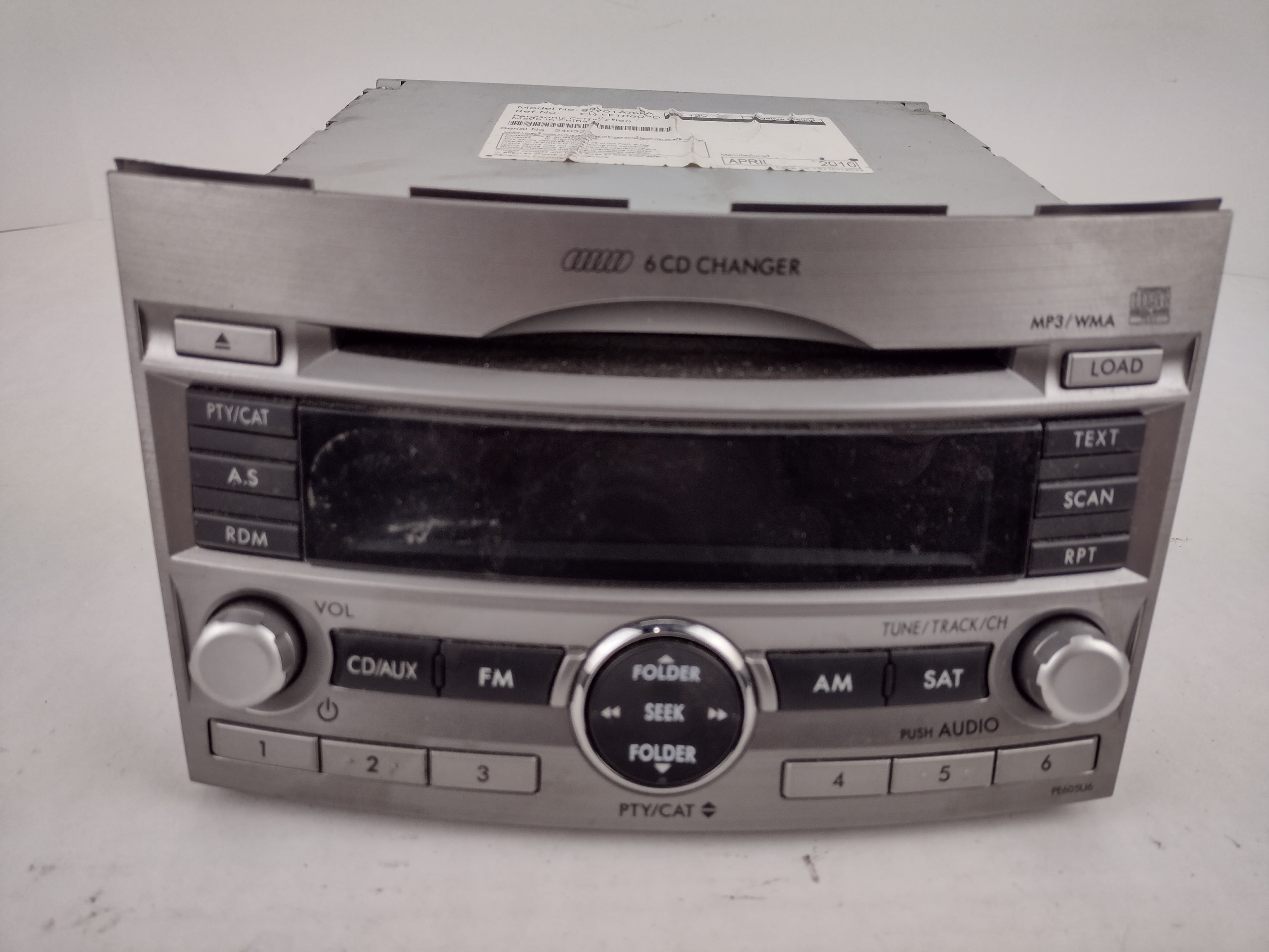 Pre-Owned 10 11 12 Subaru Legacy AM FM 6CD Radio Receiver OEM - Verify Specific Vehicle Fitment In Description - (Good)