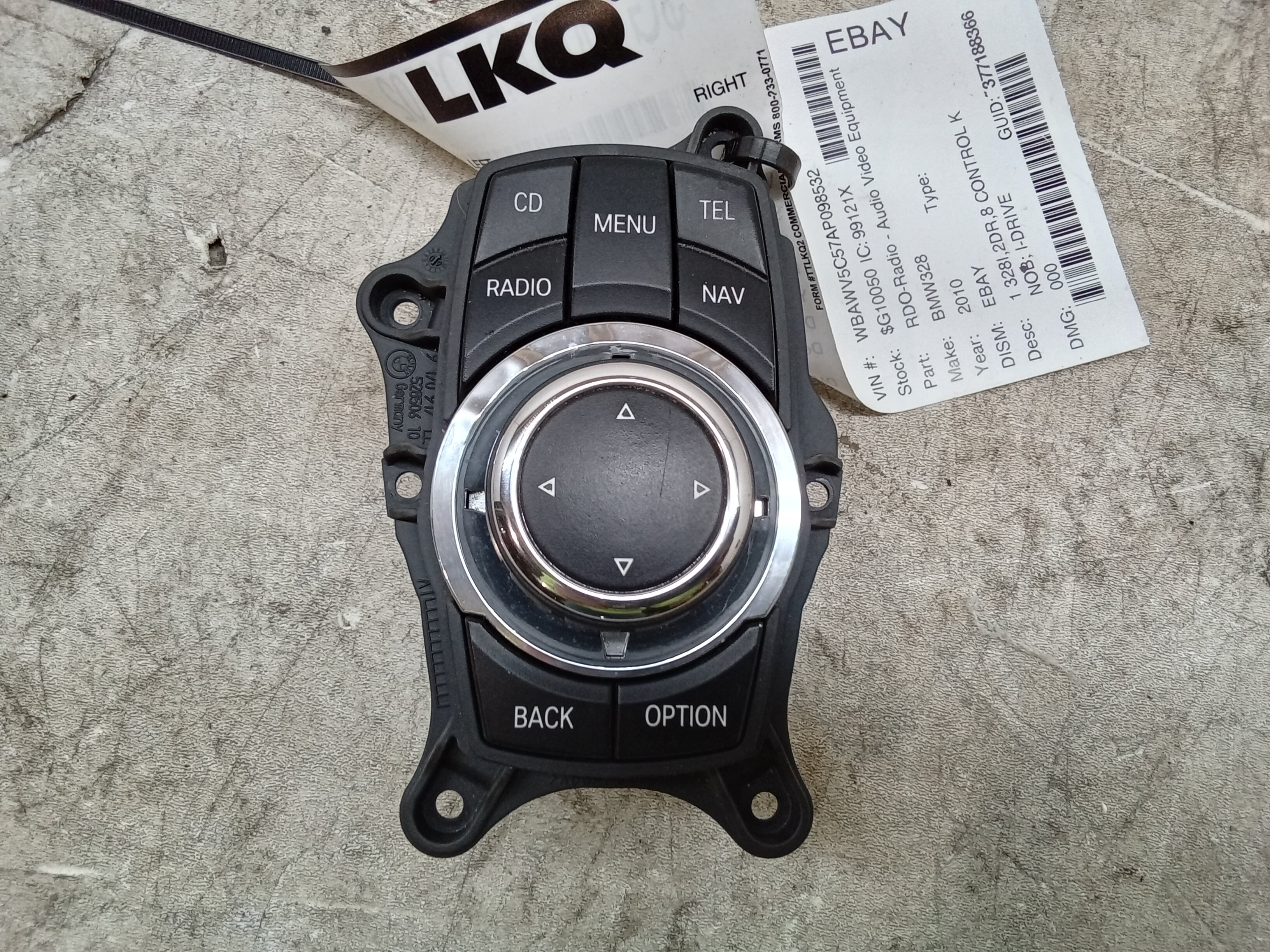 Pre-Owned 10 BMW 328 Navigation Controller W/ Audio Controls OEM - Verify Specific Vehicle Fitment In Description - (Good)
