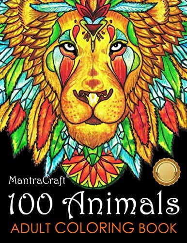 100 Animals Adult Coloring Book: Stress Relieving Designs to Color, Relax  and Unwind (Coloring Books for Adults) (Paperback)