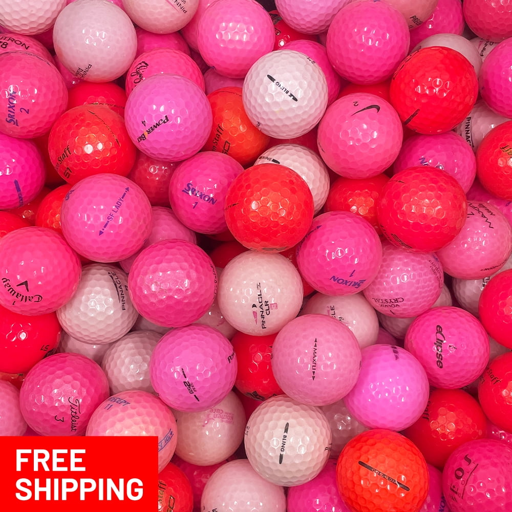Pre-Owned 100 mixed Pink AAA Recycled Golf Balls, by Mulligan Golf Balls