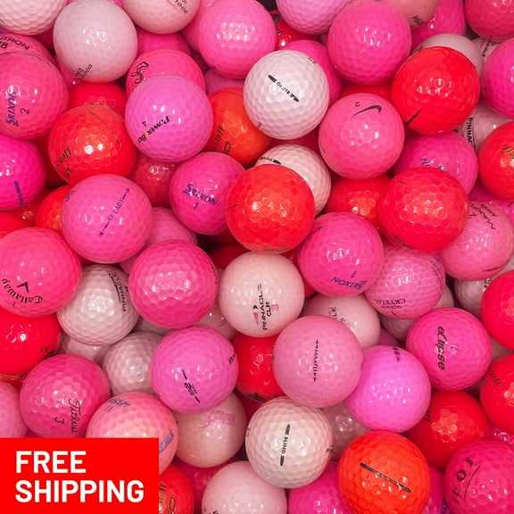 Pre-Owned 100 mixed Pink AAA Recycled Golf Balls, by Mulligan Golf Balls