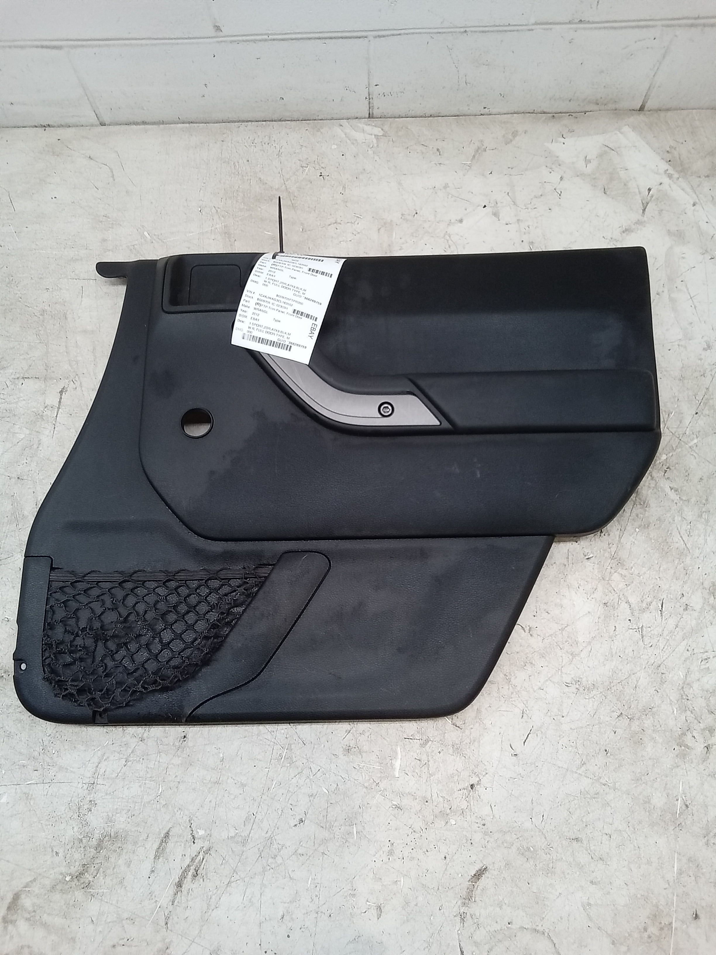 Pre-Owned 12 Jeep Wrangler Right Passenger Door Trim Panel OEM - Verify Specific Vehicle Fitment In Description - (Good)