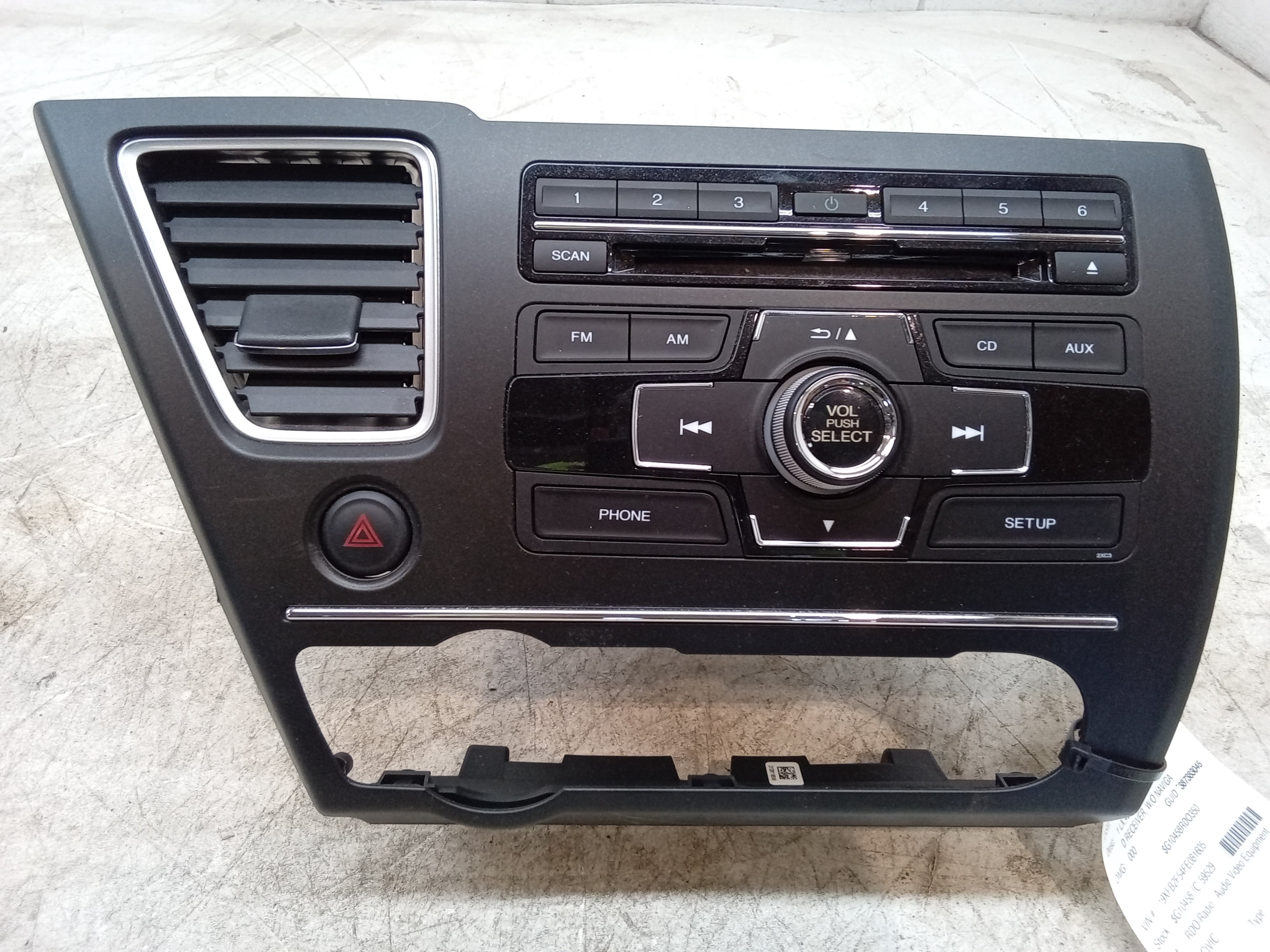 Pre-Owned 13 14 15 Honda Civic CD Player Radio OEM - Verify Specific Vehicle Fitment In Description - (Good)