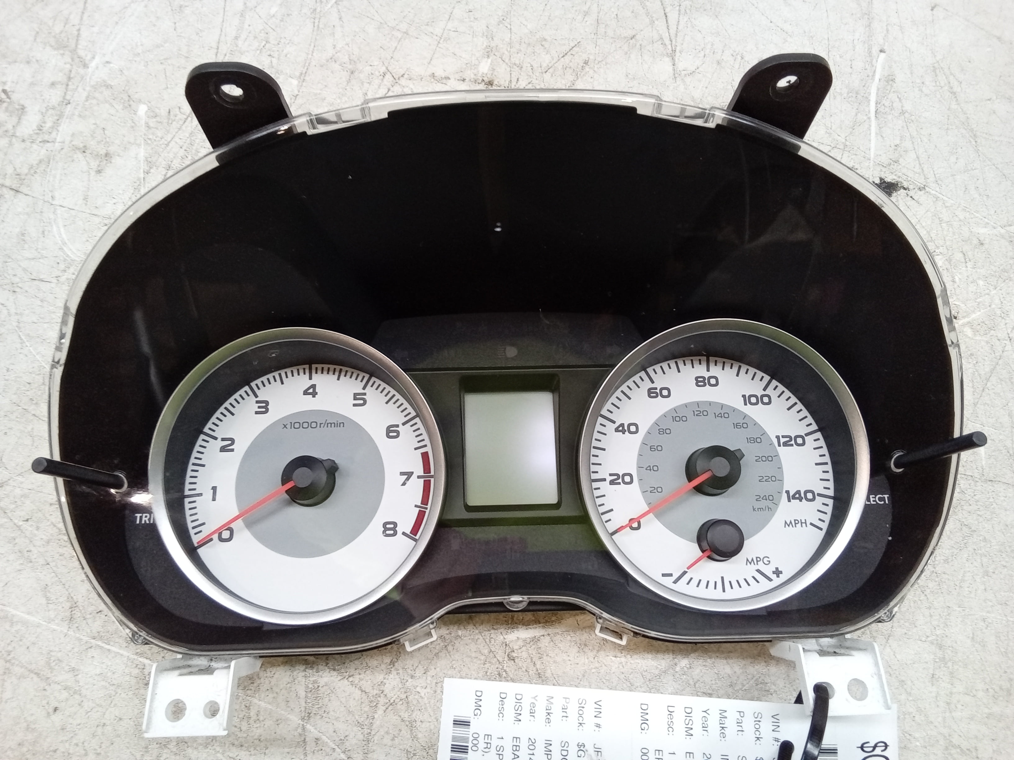 Pre-Owned 14 Subaru Impreza Speedometer Head Cluster 121K OEM - Verify Specific Vehicle Fitment In Description - (Good)