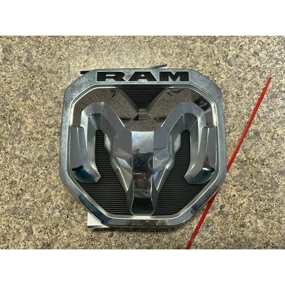 Pre-Owned 15-19 Dodge Ram 1500 Rear M Emblem Chrome OEM LKQ - Verify Specific Vehicle Fitment In Description - (Good)