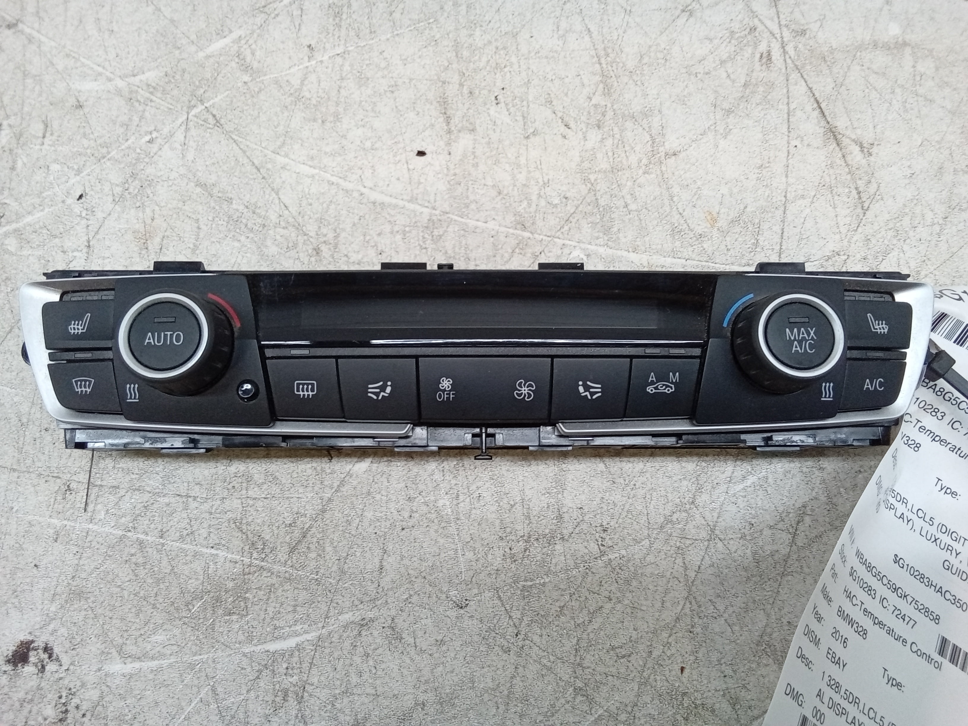 Pre-Owned 16 BMW 328 Series Temperature Control W/ Dual Zone Heated Seats OEM - Verify Specific Vehicle Fitment In Description - (Good)
