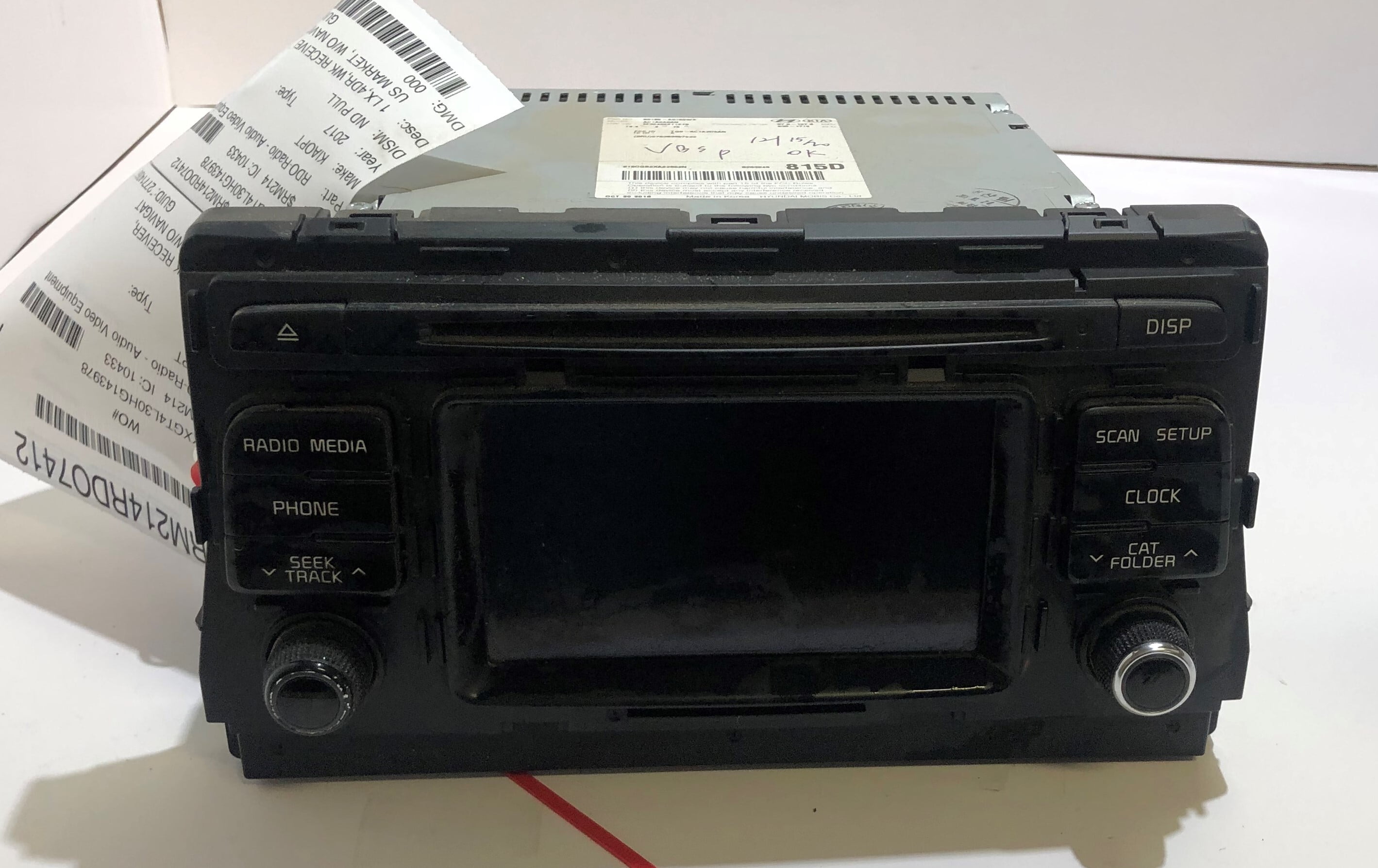 Pre-Owned 17-18 Kia Optima AM FM CD Player Radio Receiver w/ 5.0 Screen OEM LKQ (Good)