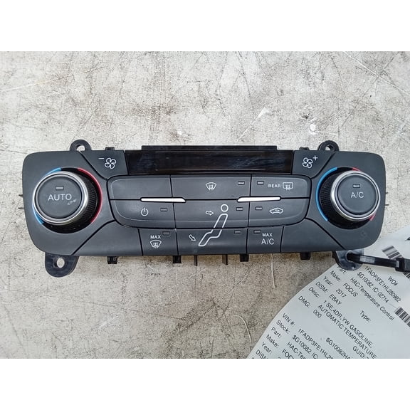 Pre-Owned 17 Ford Focus Temperature Control W/ Dual Zone Control OEM (Good)