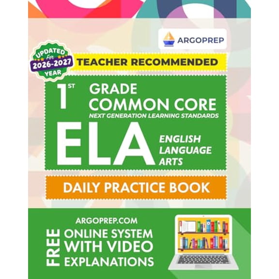 Pre-Owned 1st Grade Common Core ELA (English Language Arts): Daily Practice Workbook | 300+ Practice Questions and Video Explanations | Common Core State ... Standards Aligned (NGSS) ELA Workbooks),