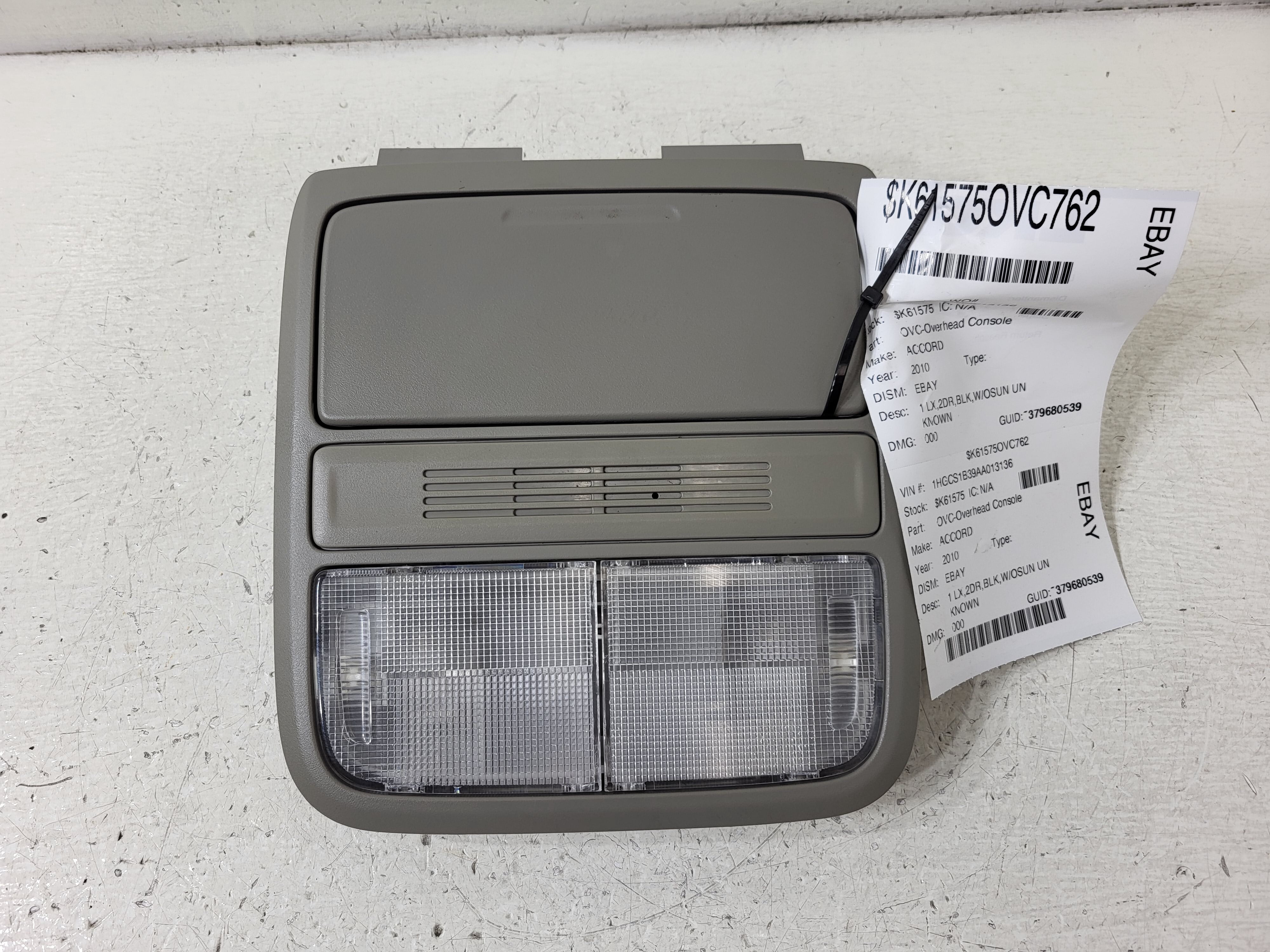 Pre-Owned 2010 Honda Accord Overhead Console OEM LKQ - Verify Specific Vehicle Fitment In Description - (Good)