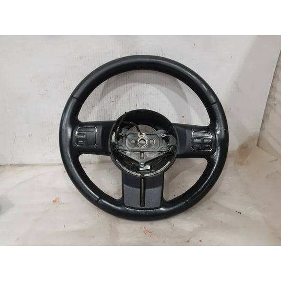 Pre-Owned 2011 Jeep Wrangler Black Leather Steering Wheel OEM (Good)