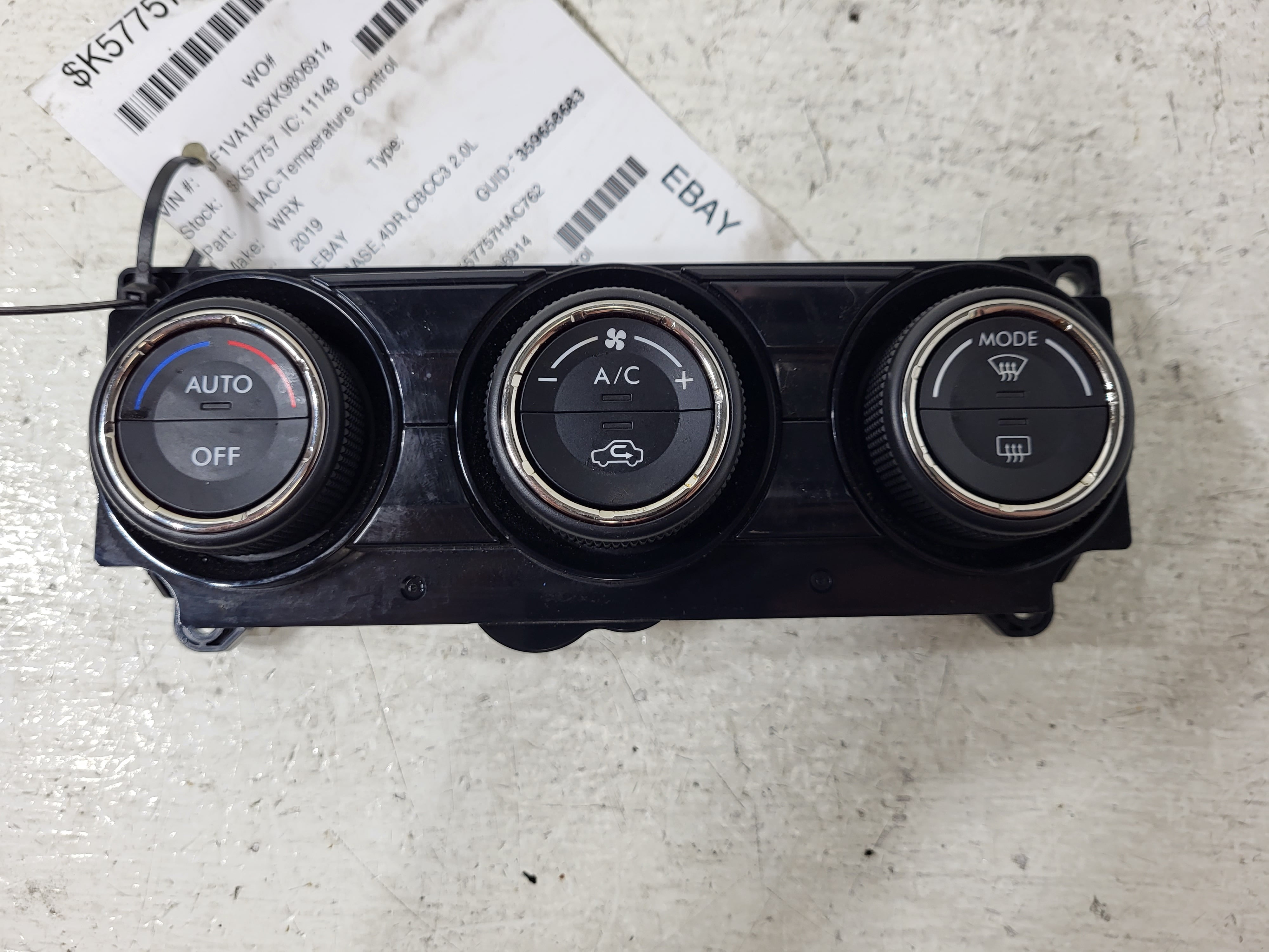 Pre-Owned 2018-2021 Subaru WRX Temperature Control AC/Heat OEM LKQ (Good)