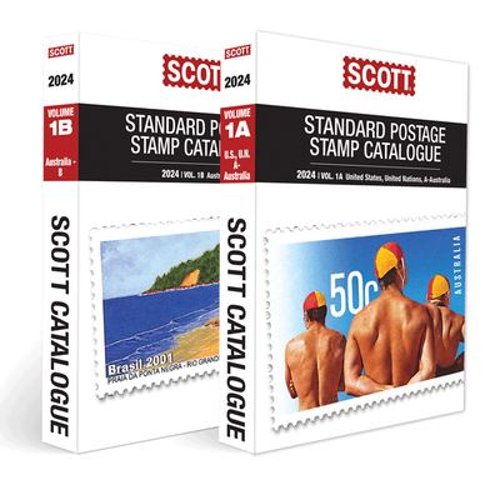 Pre-Owned 2024 Scott Stamp Postage Catalogue Volume 1: Cover Us, Un, Countries A-B (2 Copy Set): Scott Stamp Postage Catalogue Volume 1: Us, Un and Contries A-B ... Stamp Catalogue Vol 1 US and Countries A-B),
