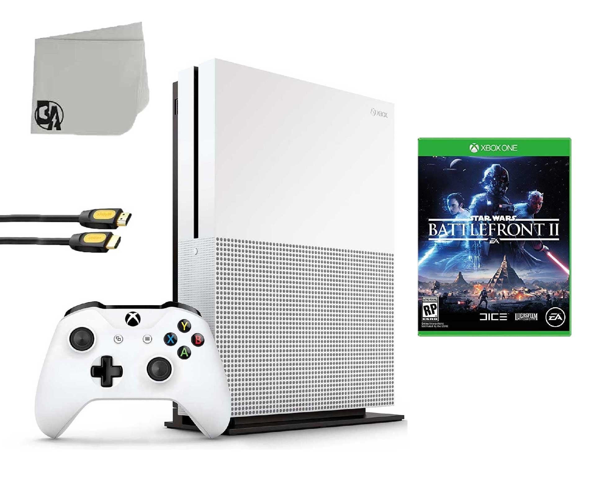 Pre-Owned 234-00051 Xbox One S White 1TB Gaming Console with Battlefront II BOLT AXTION Bundle